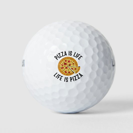 Pizza is het leven van Pizza grappig Golfballen (Voorkant)