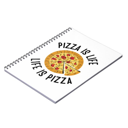 Pizza is het leven van Pizza grappig Notitieboek (Linkerzijde)