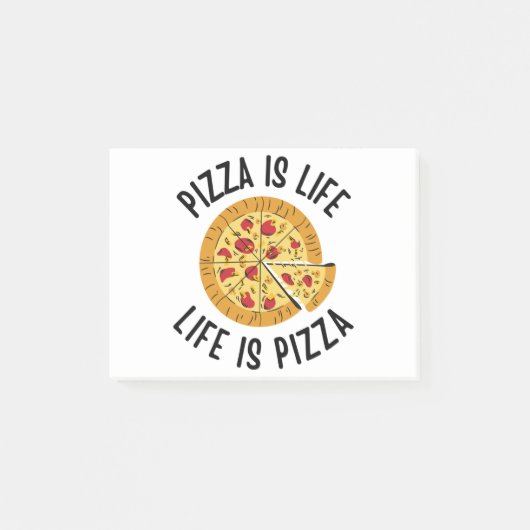 Pizza is het leven van Pizza grappig Post-it® Notes (Voorkant)
