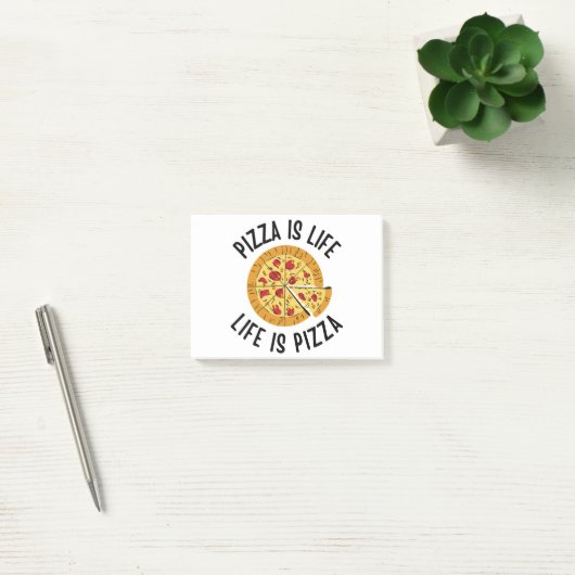 Pizza is het leven van Pizza grappig Post-it® Notes (Kantoor)