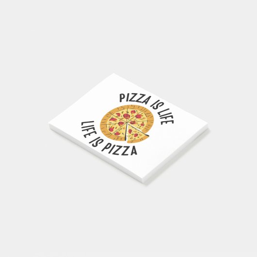 Pizza is het leven van Pizza grappig Post-it® Notes (Schuin)