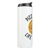 Pizza is het leven van Pizza grappig Thermosbeker (Gedraaid links)