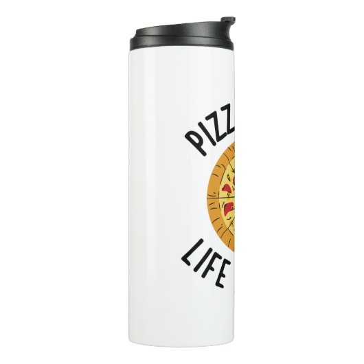 Pizza is het leven van Pizza grappig Thermosbeker (Gedraaid links)