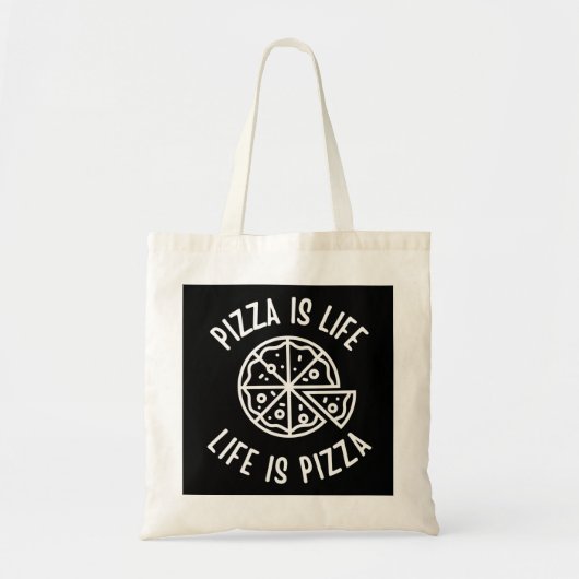 Pizza is het leven van Pizza grappig Tote Bag (Voorkant)