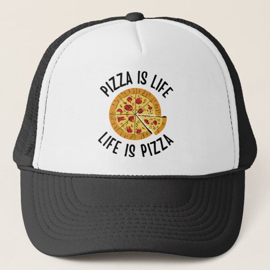 Pizza is het leven van Pizza grappig Trucker Pet (Voorkant)