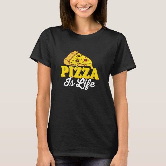 Pizza Is Leven Pizza Liefhebber Themaparty T-shirt (Voorkant)