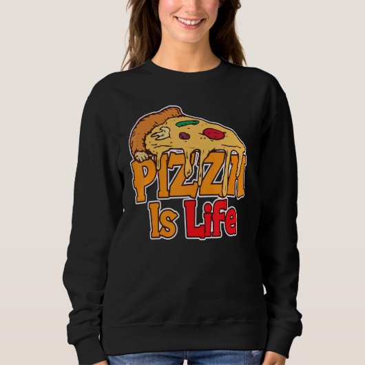 Pizza is leven pizza makers pizza feest trui (Voorkant)