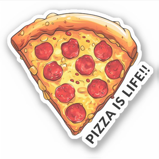 pizza is leven sticker (Voorkant)
