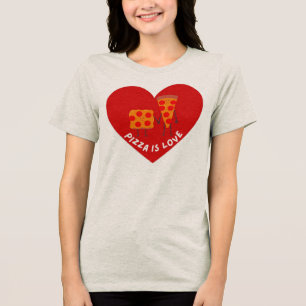 Pizza Is Liefde Schattig Kawaii Pizza Koppel Vrouw Tri-Blend Shirt