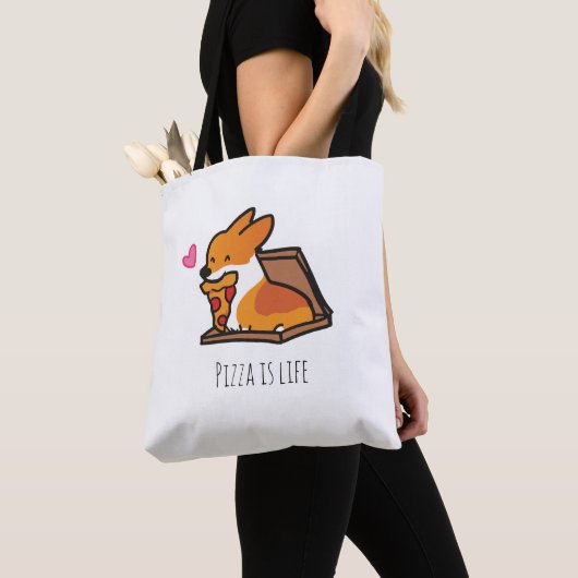 Pizza is Life Corgi Bag | CorgiDingen Tote Bag (Dichtbij)