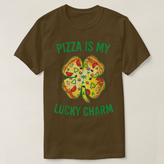 Pizza is mijn gelukscharm Pizza Shamrock St Patric T-shirt (Design voorkant)