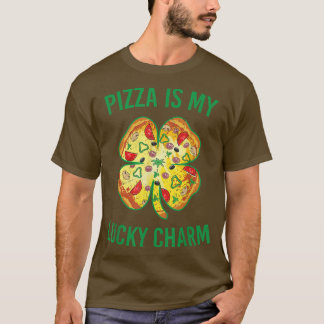 Pizza is mijn gelukscharm Pizza Shamrock St Patric T-shirt