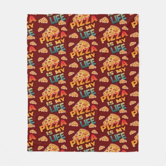 PIZZA IS MIJN LEVEN FLEECE DEKEN (Voorkant)