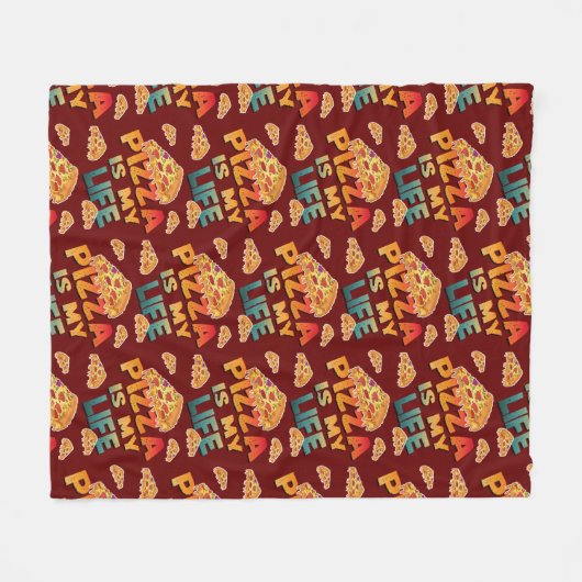 PIZZA IS MIJN LEVEN FLEECE DEKEN (Voorkant (Horizontaal))