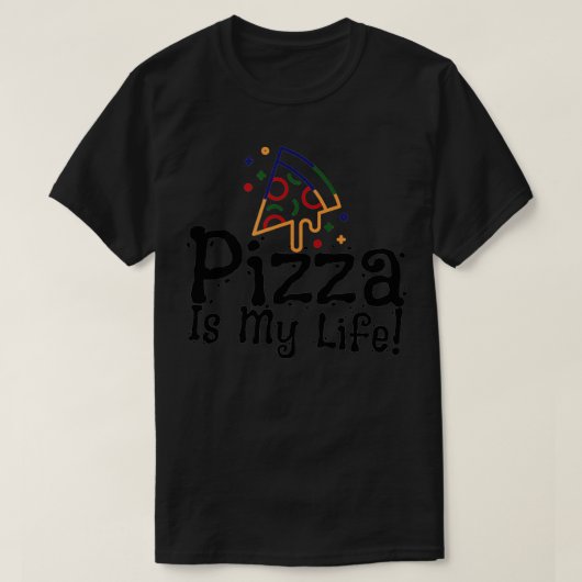 Pizza is mijn leven grappig t-shirt (Design voorkant)