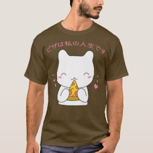 Pizza is mijn leven Pizza Funny Cute Kawaii Anime T-shirt