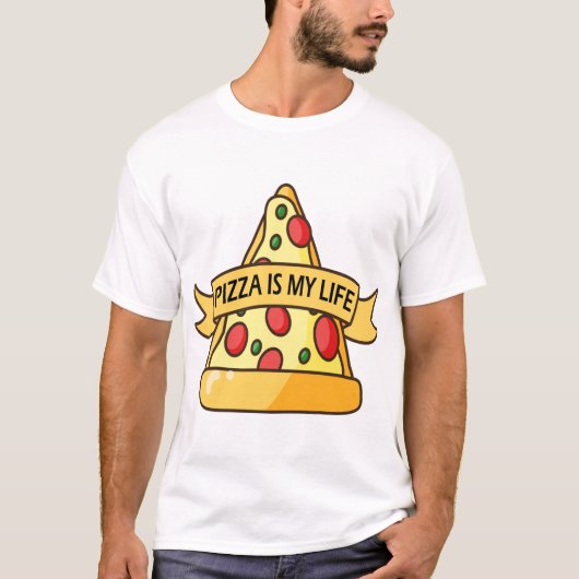 Pizza is mijn leven t-shirt (Voorkant)