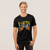 pizza is mijn leven Tri-Blend shirt (Voorkant volledig)