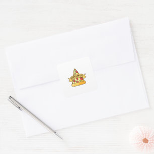 Pizza is mijn leven vierkante sticker