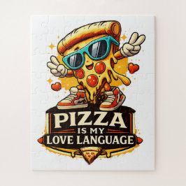 Pizza Is Mijn Liefde Grappig Cadeau Voor Pizza Lie Legpuzzel