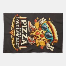 Pizza Is Mijn Liefde Grappig Cadeau Voor Pizza Lie Theedoek