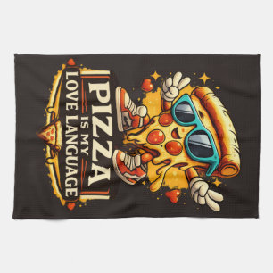 Pizza Is Mijn Liefde Grappig Cadeau Voor Pizza Lie Theedoek