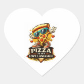 Pizza Is Mijn Liefde Grappig Pizza Liefhebber Cade Hart Sticker (Voorkant)