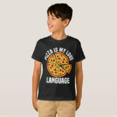 Pizza is mijn liefde taal grappige pizza liefhebbe t-shirt (Voorkant volledig)