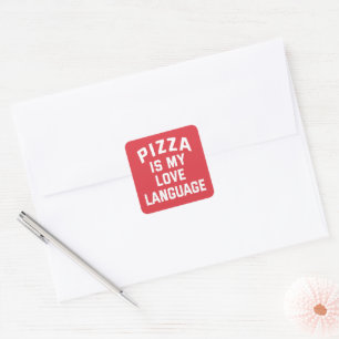 Pizza is mijn liefdestaal - Grappige Pizza  Vierkante Sticker