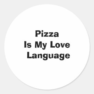 Pizza is mijn liefdestaal ronde sticker