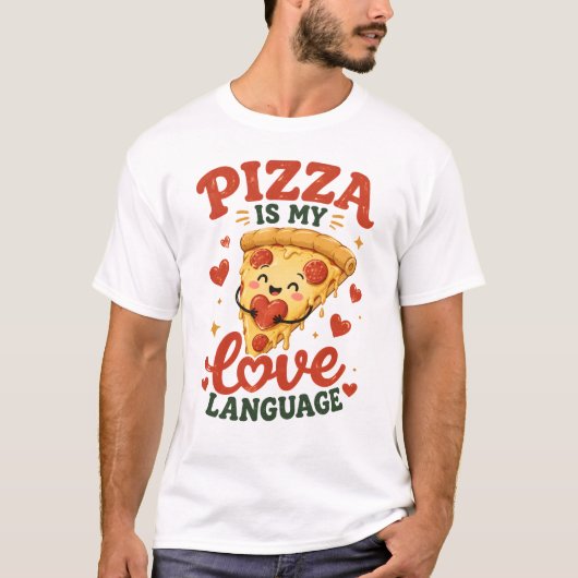 Pizza is mijn liefdestaal t-shirt (Voorkant)
