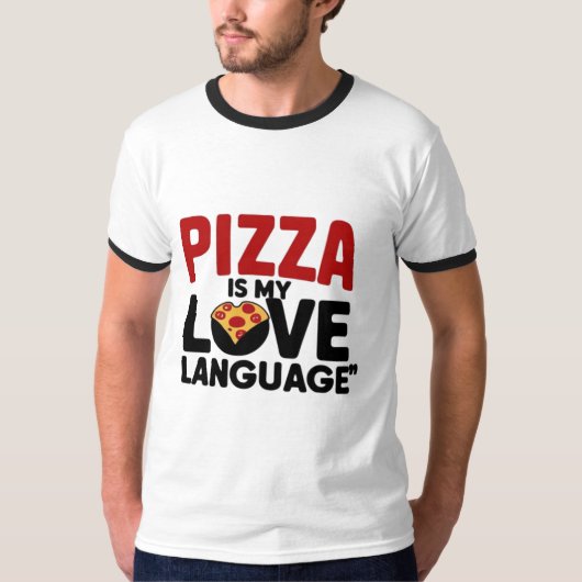 Pizza is mijn liefdestaal t-shirt (Voorkant)