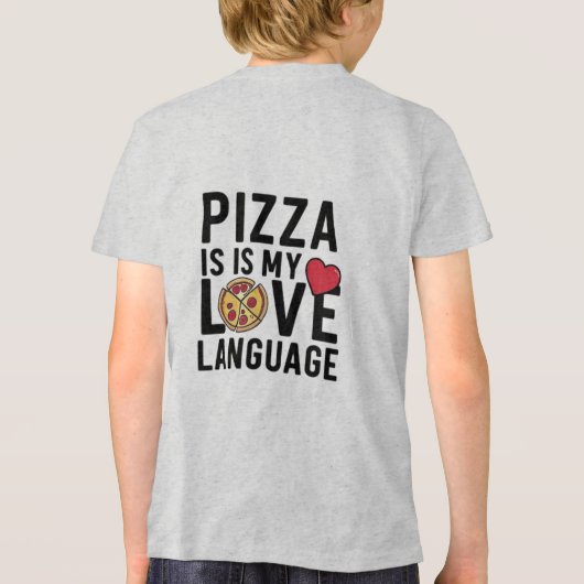 Pizza is mijn liefdestaal Tri-Blend shirt (Achterkant)