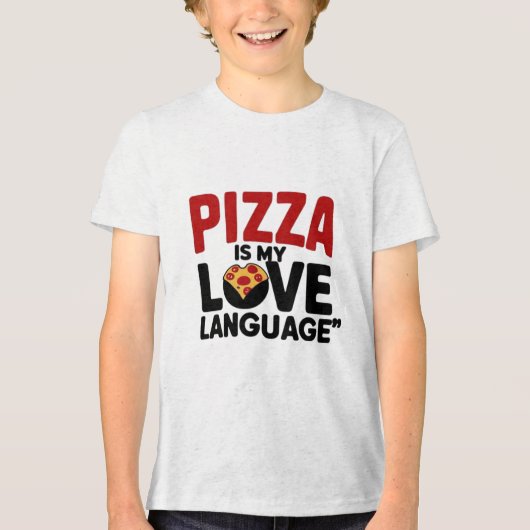 Pizza is mijn liefdestaal Tri-Blend shirt (Voorkant)