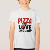 Pizza is mijn liefdestaal Tri-Blend shirt (Voorkant)