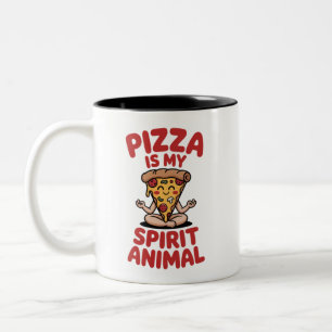 Pizza Is Mijn Spirituele Dier Tweekleurige Koffiemok