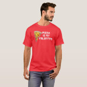 Pizza is mijn Valentijn Cartoon Pizza T-shirt (Voorkant volledig)