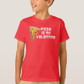 Pizza is mijn Valentijn Cartoon Pizza T-shirt (Voorkant)