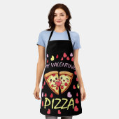 Pizza is Mijn Valentijn Funny Valentijnsdag Schort (Gedragen)