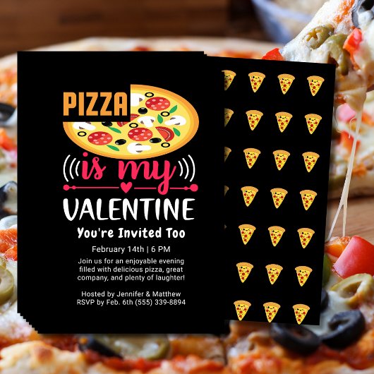 Pizza Is Mijn Valentijn Grappig Feest Flyer