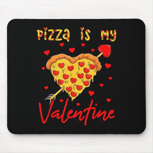 Pizza Is Mijn Valentijn Grappige Valentijnsdag Har Muismat (Voorkant)