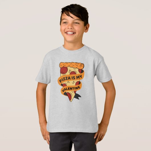 Pizza is mijn Valentijn grappige Valentijnsdag T-shirt (Voorkant volledig)
