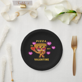Pizza is mijn Valentijn Heart Love Humor Papieren Bordje