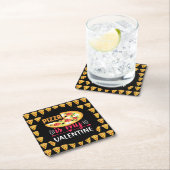 Pizza is mijn Valentijn leuk feestje Kartonnen Onderzetters (Insitu)