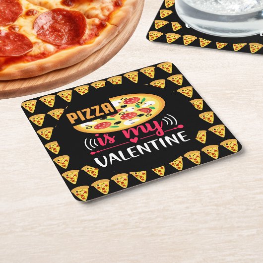 Pizza is mijn Valentijn leuk feestje Kartonnen Onderzetters