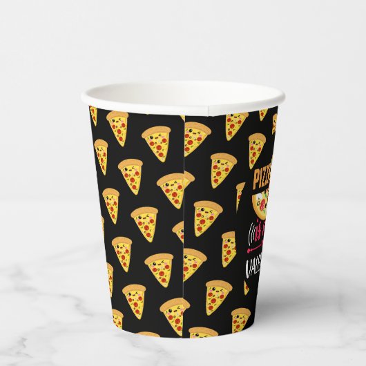 Pizza is mijn Valentijn leuk feestje Papieren Bekers (Rechts)