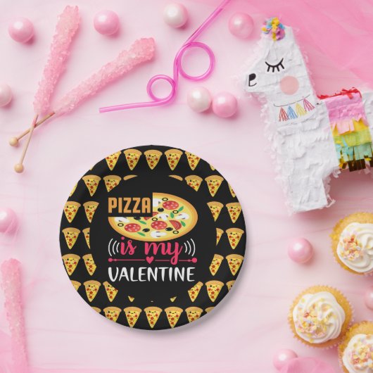 Pizza is mijn Valentijn leuk feestje Papieren Bordje (Feest)