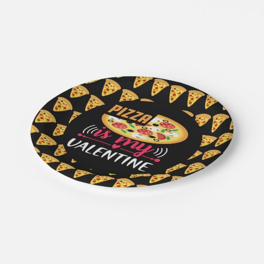 Pizza is mijn Valentijn leuk feestje Papieren Bordje (Gekanteld)