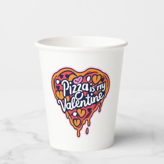 Pizza is mijn Valentijn! Papieren Bekers (Voorkant)