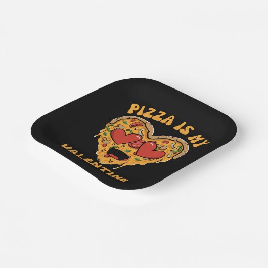 Pizza is mijn Valentijn Papieren Bordje (Gebogen)